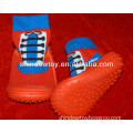 red and blue color shoelaces pattern fashionable sweet-smelling soft rubber sole baby shoe socks